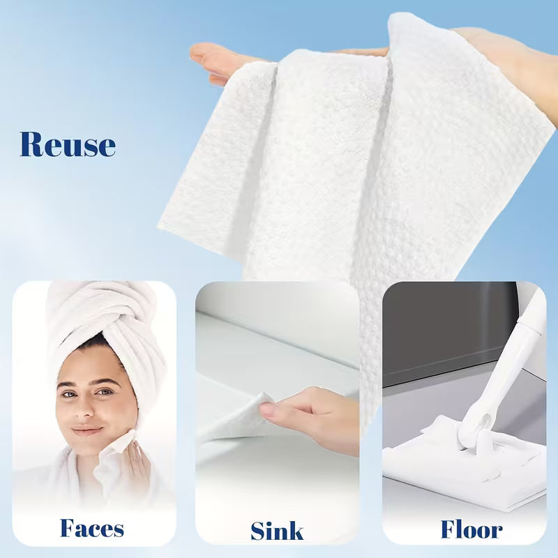 Extra Large Facial Towels for Daily Cleansing, Thick Disposable Wet and Dry Wipes, 40 Count per Box, 10.24 × 11.81 Inches, 1-Box, 3-Box