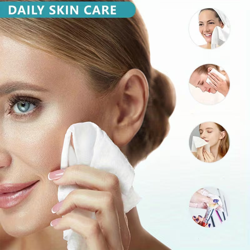 Extra Large Facial Towels for Daily Cleansing, Thick Disposable Wet and Dry Wipes, 40 Count per Box, 10.24 × 11.81 Inches, 1-Box, 3-Box