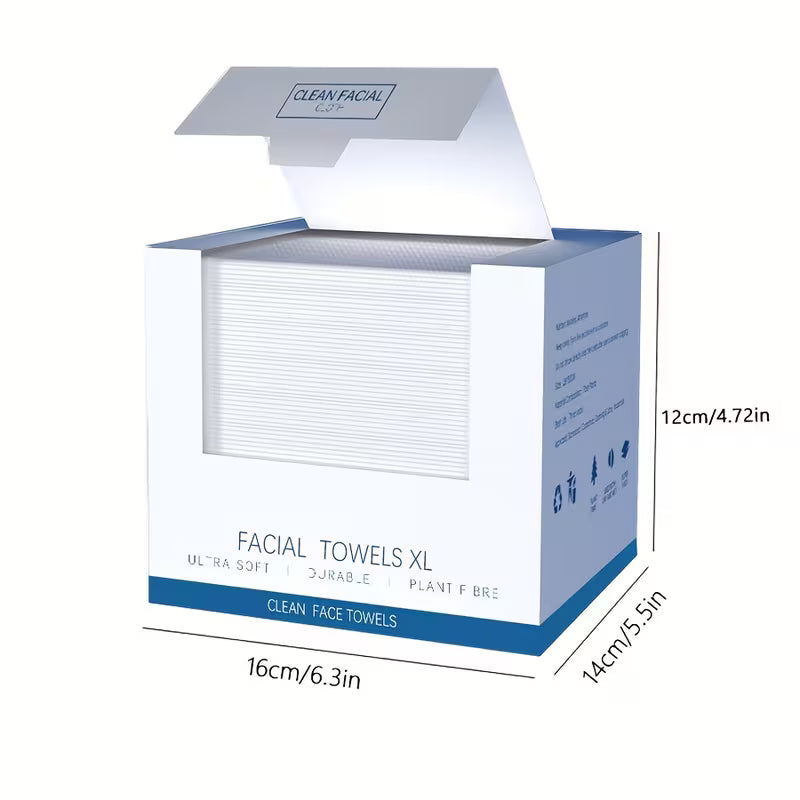 Extra Large Facial Towels for Daily Cleansing, Thick Disposable Wet and Dry Wipes, 40 Count per Box, 10.24 × 11.81 Inches, 1-Box, 3-Box