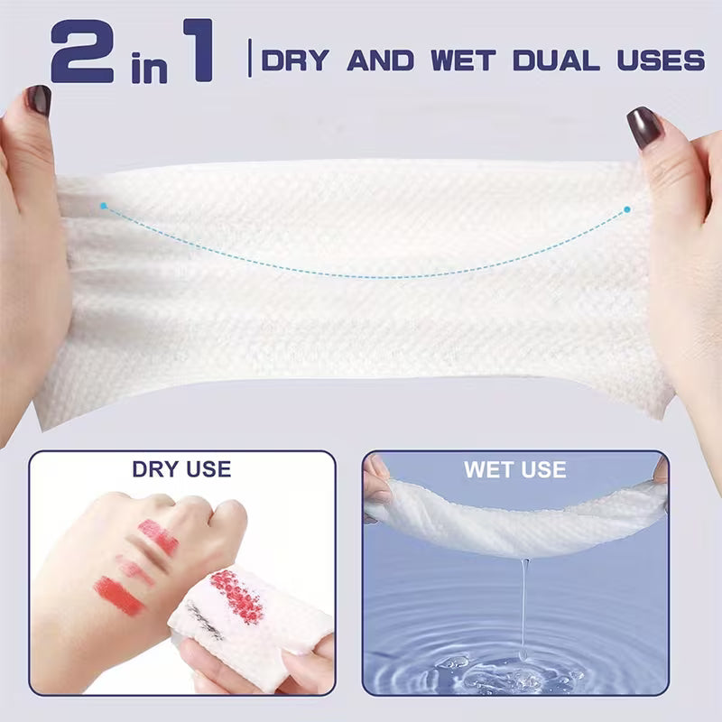 Extra Large Facial Towels for Daily Cleansing, Thick Disposable Wet and Dry Wipes, 40 Count per Box, 10.24 × 11.81 Inches, 1-Box, 3-Box